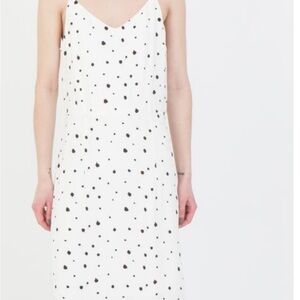 Just Female| White & Black Polka Dot Midi Sleeveless Lined Dress Sz Small